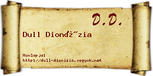 Dull Dionízia névjegykártya